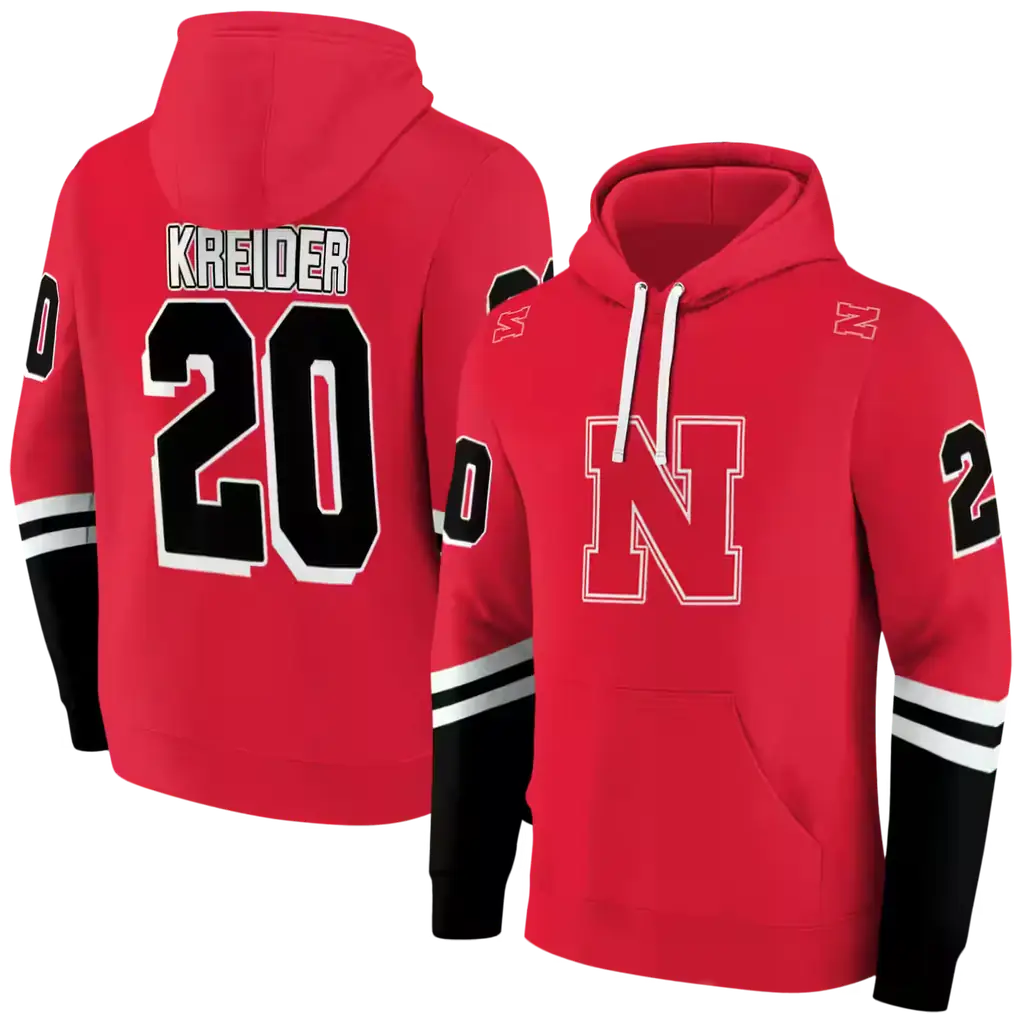 custom nebraska cornhuskers striped sleeves red hoodie fashion forward custom nebraska cornhuskers striped sleeves red hoodie fashion forward