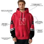 custom nebraska cornhuskers striped sleeves red hoodie best selling