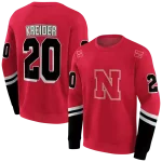 custom nebraska cornhuskers striped sleeves red hoodie best selling