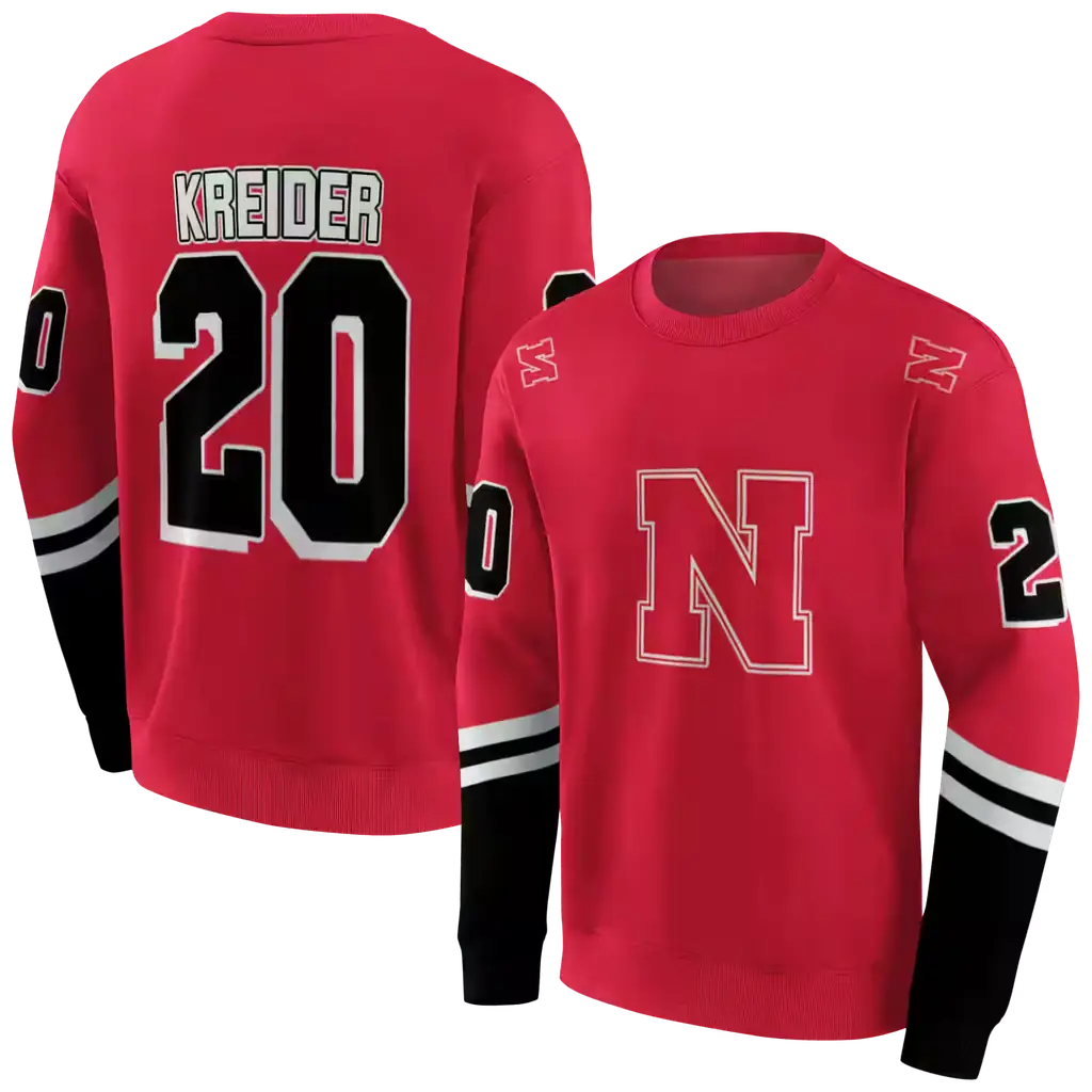 custom nebraska cornhuskers striped sleeves red hoodie premium grade custom nebraska cornhuskers striped sleeves red hoodie premium grade