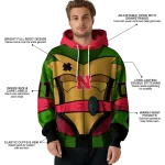 custom nebraska cornhuskers superhero armor red green hoodie best selling