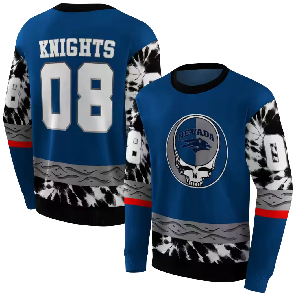 custom nevada wolf pack grateful vibes blue hoodie premium grade custom nevada wolf pack grateful vibes blue hoodie premium grade