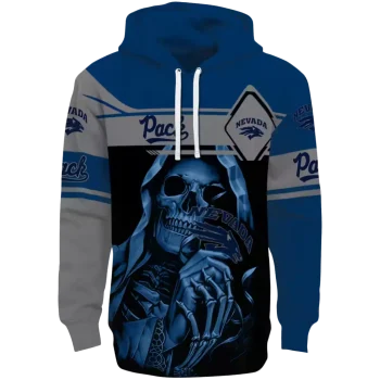 custom nevada wolf pack grim reaper blue black hoodie best selling