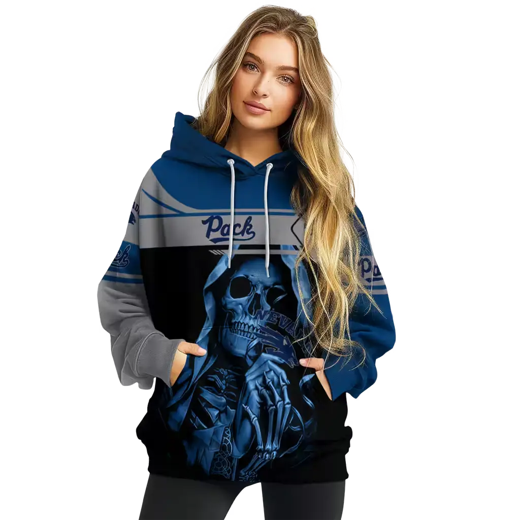 custom nevada wolf pack grim reaper blue black hoodie high quality custom nevada wolf pack grim reaper blue black hoodie high quality