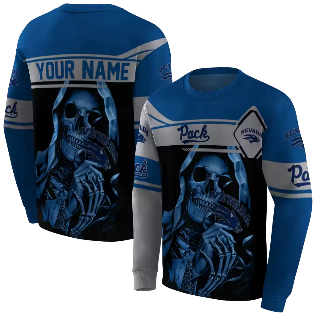 custom nevada wolf pack grim reaper blue black hoodie premium grade custom nevada wolf pack grim reaper blue black hoodie premium grade