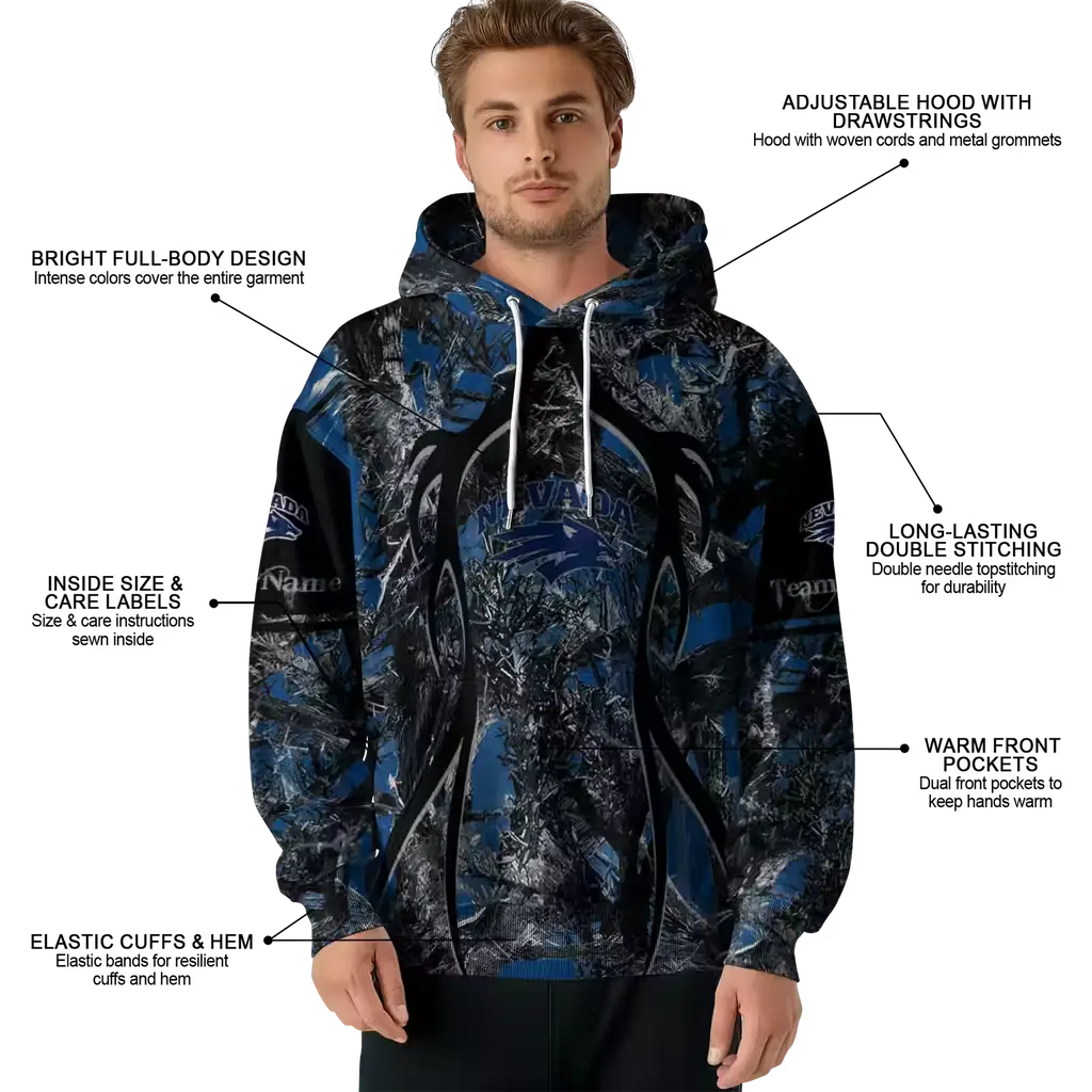 custom nevada wolf pack hunting theme blue black hoodie latest model custom nevada wolf pack hunting theme blue black hoodie latest model