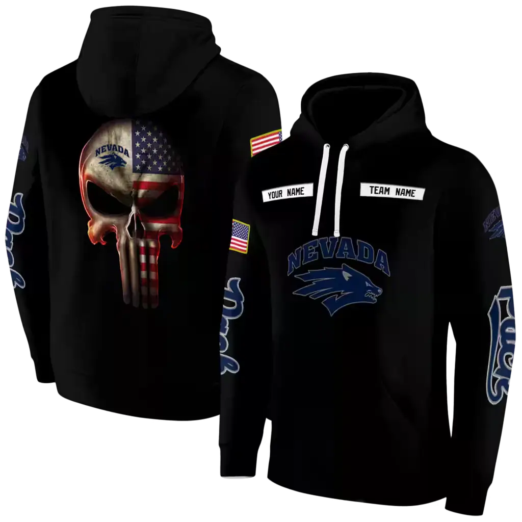 custom nevada wolf pack punisher skull black hoodie fashion forward custom nevada wolf pack punisher skull black hoodie fashion forward