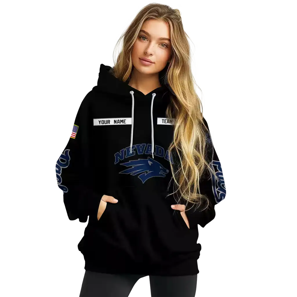 custom nevada wolf pack punisher skull black hoodie high quality custom nevada wolf pack punisher skull black hoodie high quality