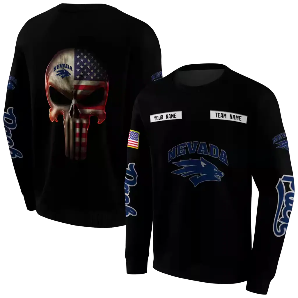 custom nevada wolf pack punisher skull black hoodie premium grade custom nevada wolf pack punisher skull black hoodie premium grade