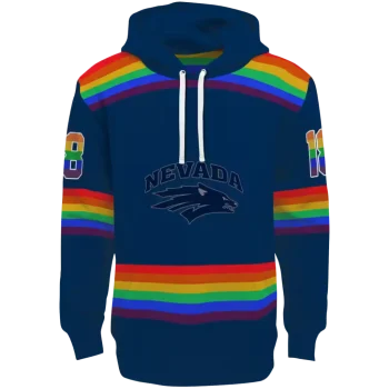 custom nevada wolf pack rainbow stripes blue hoodie best selling