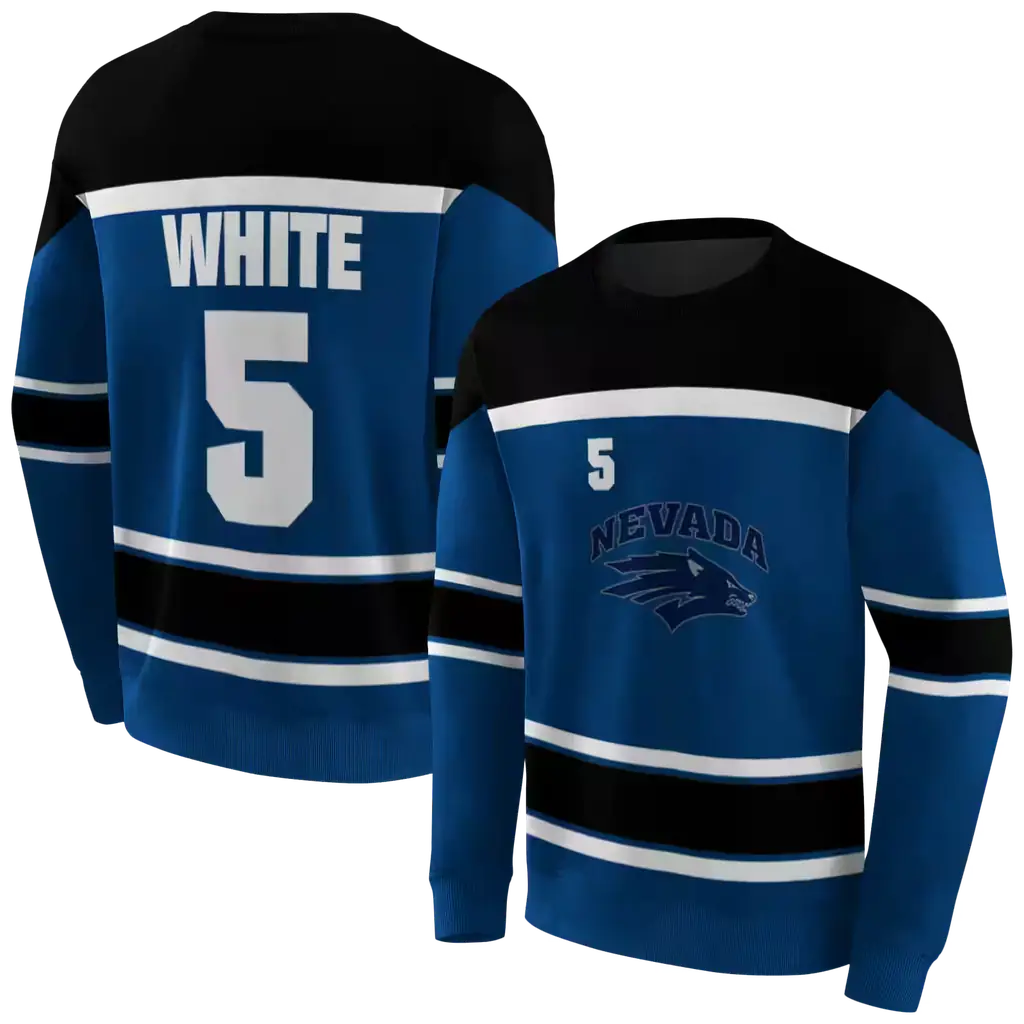 custom nevada wolf pack striped pattern blue hoodie premium grade custom nevada wolf pack striped pattern blue hoodie premium grade