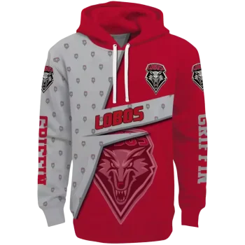 custom new mexico lobos abstract shape red hoodie best selling