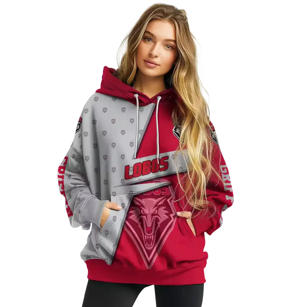 custom new mexico lobos abstract shape red hoodie high quality custom new mexico lobos abstract shape red hoodie high quality