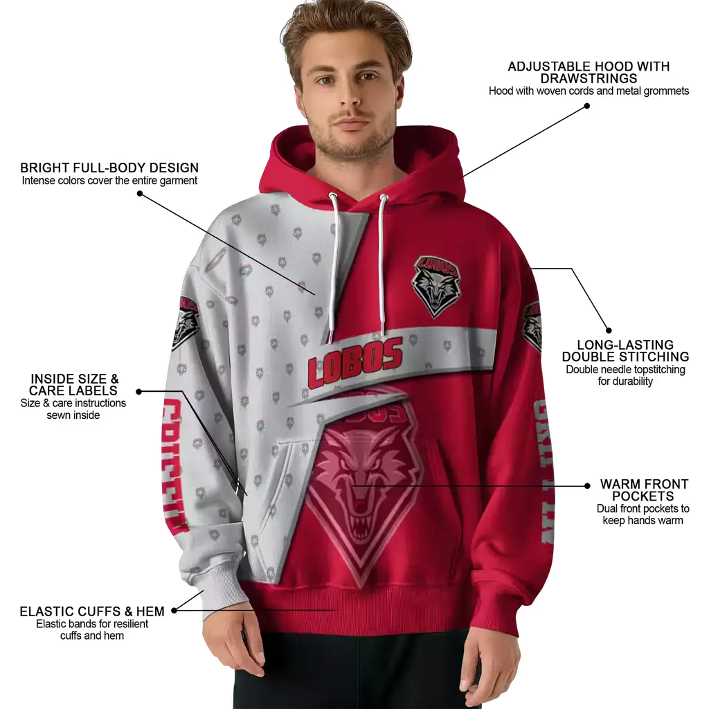 custom new mexico lobos abstract shape red hoodie latest model custom new mexico lobos abstract shape red hoodie latest model