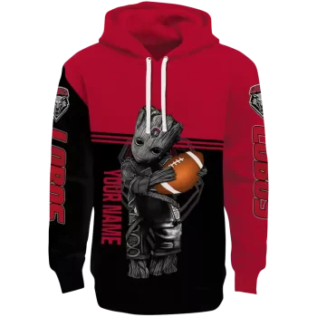 custom new mexico lobos baby groot red black hoodie best selling