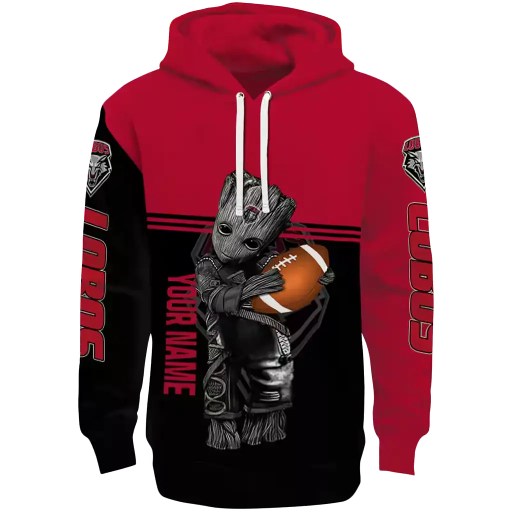 custom new mexico lobos baby groot red black hoodie best selling custom new mexico lobos baby groot red black hoodie best selling