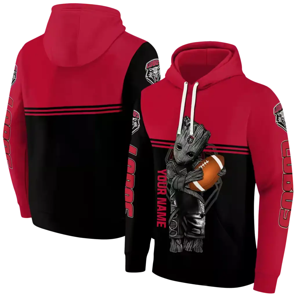 custom new mexico lobos baby groot red black hoodie fashion forward custom new mexico lobos baby groot red black hoodie fashion forward