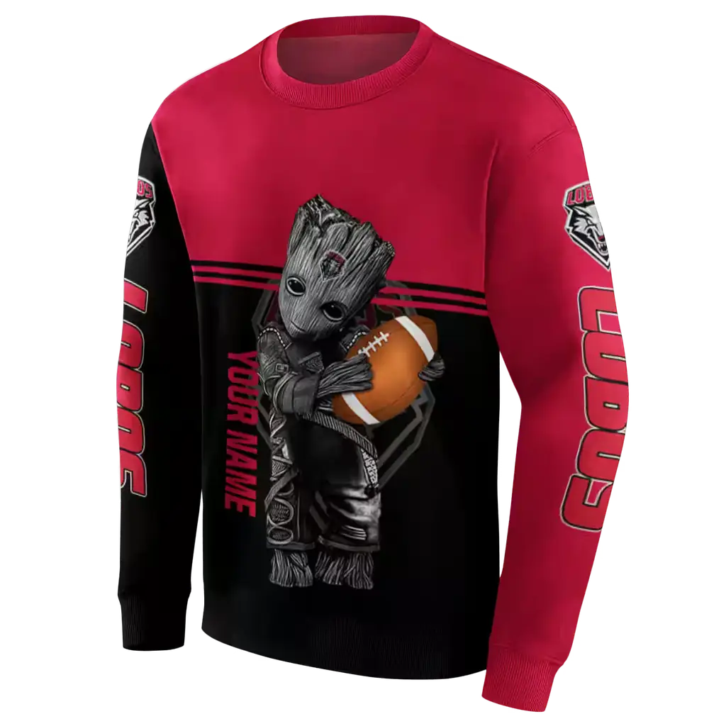 custom new mexico lobos baby groot red black hoodie new arrival custom new mexico lobos baby groot red black hoodie new arrival