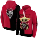 custom new mexico lobos baby yoda red black hoodie best selling