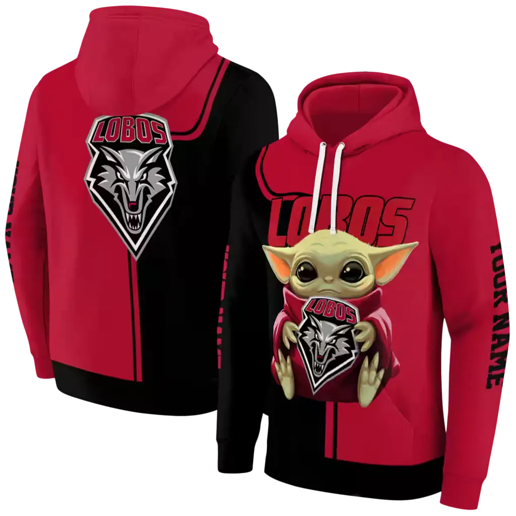 custom new mexico lobos baby yoda red black hoodie fashion forward custom new mexico lobos baby yoda red black hoodie fashion forward