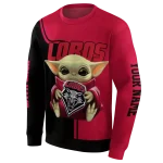 custom new mexico lobos baby yoda red black hoodie best selling