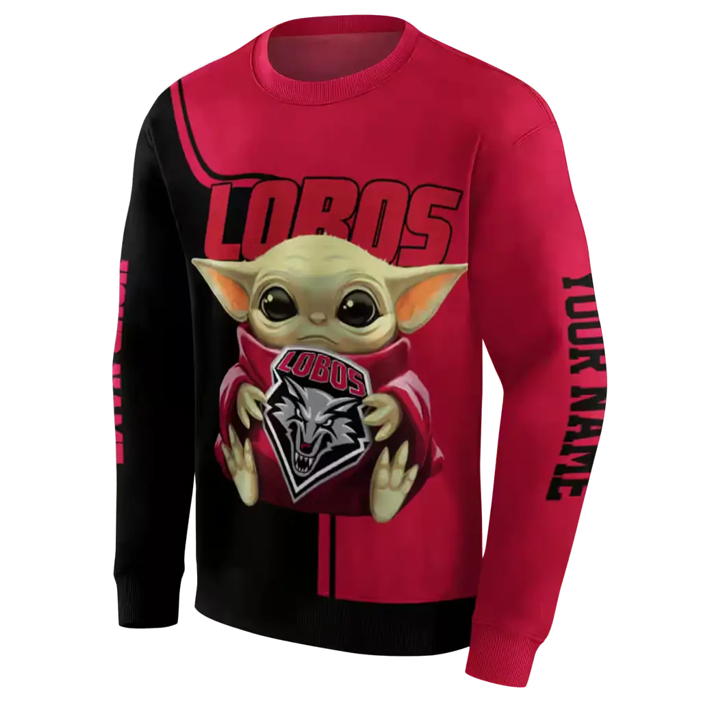 custom new mexico lobos baby yoda red black hoodie new arrival custom new mexico lobos baby yoda red black hoodie new arrival