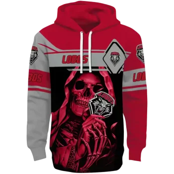 custom new mexico lobos grim reaper red black hoodie best selling