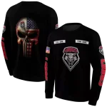custom new mexico lobos punisher skull black hoodie best selling