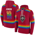 custom new mexico lobos rainbow stripes red hoodie best selling
