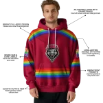 custom new mexico lobos rainbow stripes red hoodie best selling