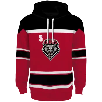 custom new mexico lobos striped pattern red hoodie best selling