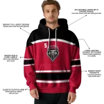 custom new mexico lobos striped pattern red hoodie best selling