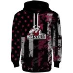 custom new mexico state aggies distressed flag crimson black hoodie best selling