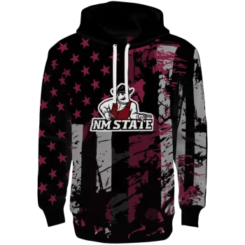 custom new mexico state aggies distressed flag crimson black hoodie best selling