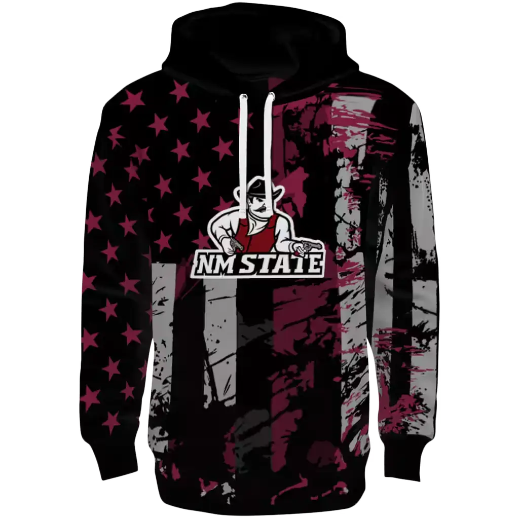 custom new mexico state aggies distressed flag crimson black hoodie best selling custom new mexico state aggies distressed flag crimson black hoodie best selling