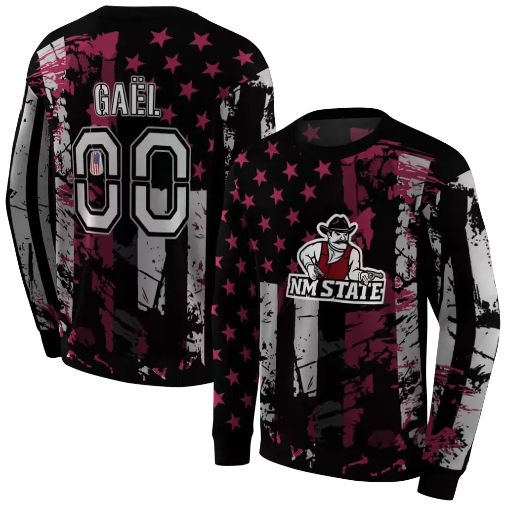 custom new mexico state aggies distressed flag crimson black hoodie premium grade custom new mexico state aggies distressed flag crimson black hoodie premium grade