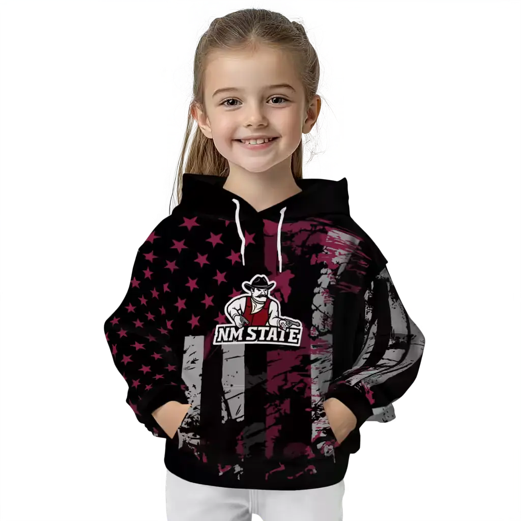 custom new mexico state aggies distressed flag crimson black hoodie top rated custom new mexico state aggies distressed flag crimson black hoodie top rated
