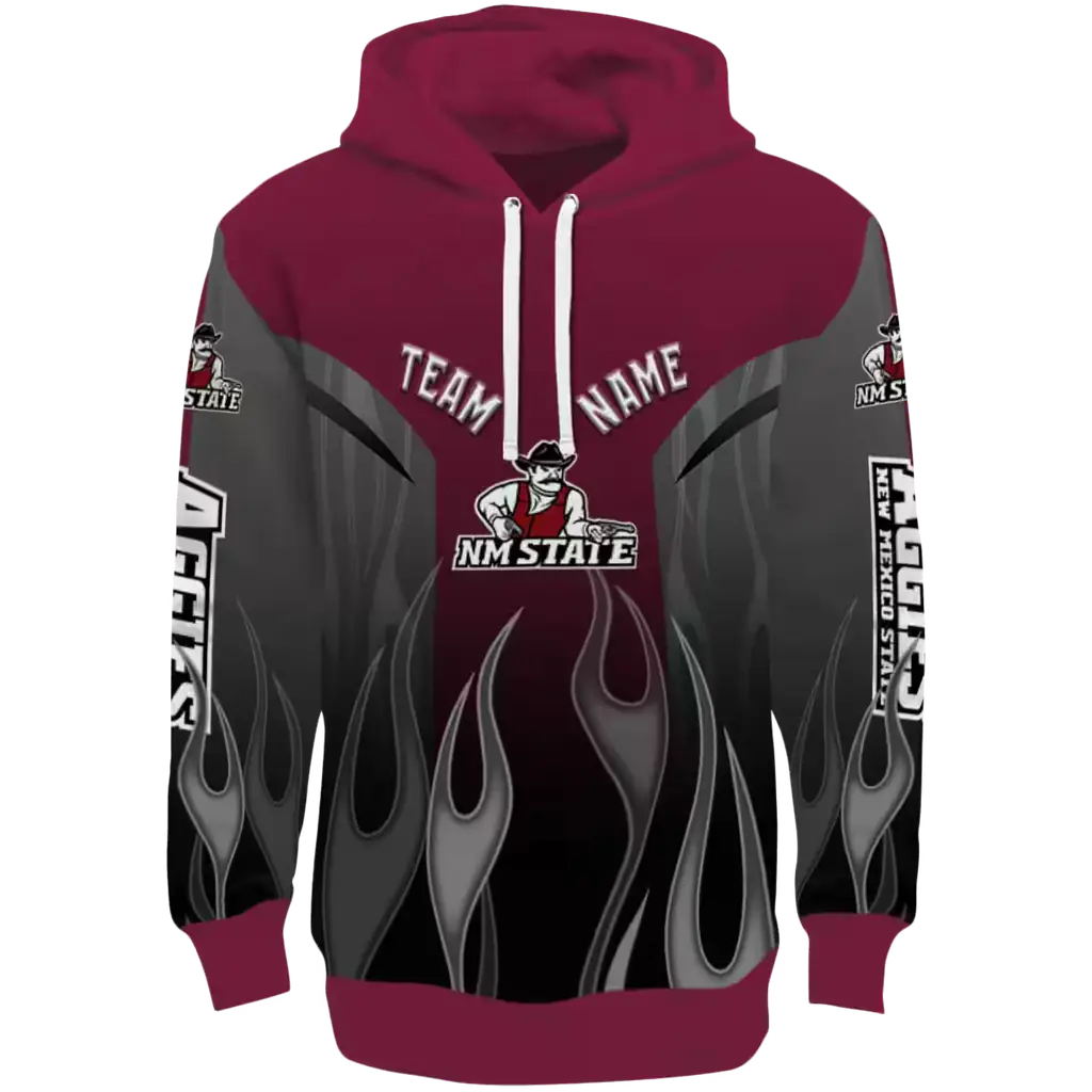 custom new mexico state aggies flame design crimson hoodie best selling custom new mexico state aggies flame design crimson hoodie best selling
