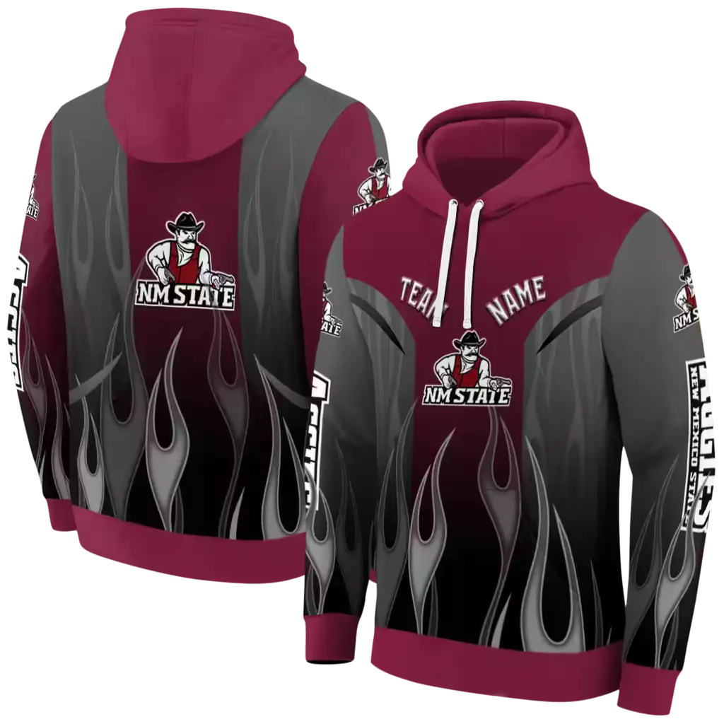 custom new mexico state aggies flame design crimson hoodie fashion forward custom new mexico state aggies flame design crimson hoodie fashion forward