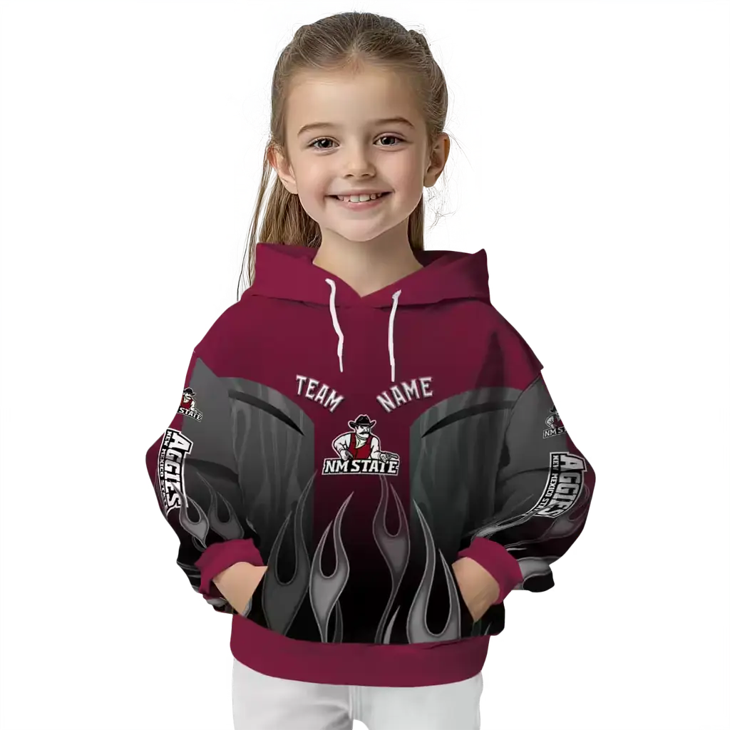 custom new mexico state aggies flame design crimson hoodie top rated custom new mexico state aggies flame design crimson hoodie top rated