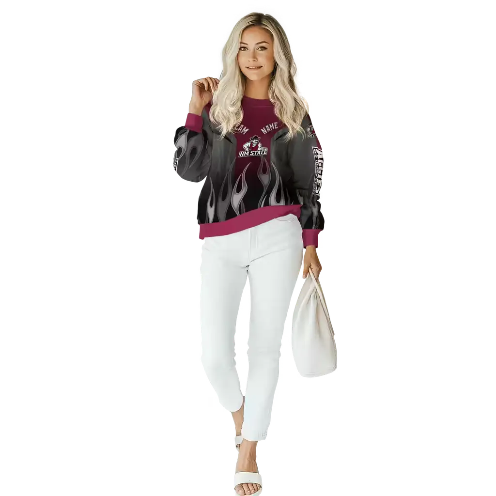 custom new mexico state aggies flame design crimson hoodie trendy custom new mexico state aggies flame design crimson hoodie trendy