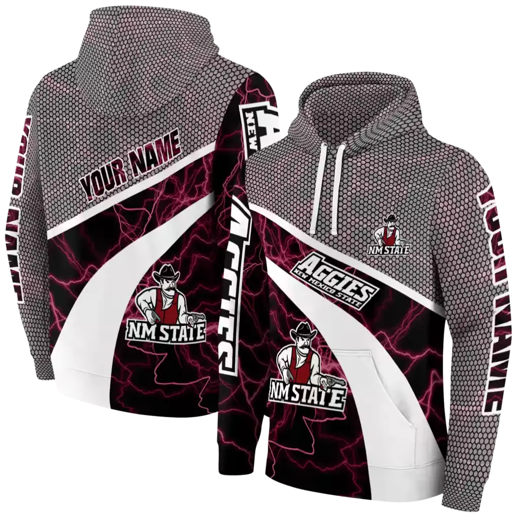 custom new mexico state aggies hexagonal mesh crimson black gray hoodie fashion forward custom new mexico state aggies hexagonal mesh crimson black gray hoodie fashion forward