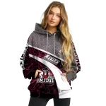 custom new mexico state aggies hexagonal mesh crimson black gray hoodie best selling