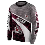 custom new mexico state aggies hexagonal mesh crimson black gray hoodie best selling