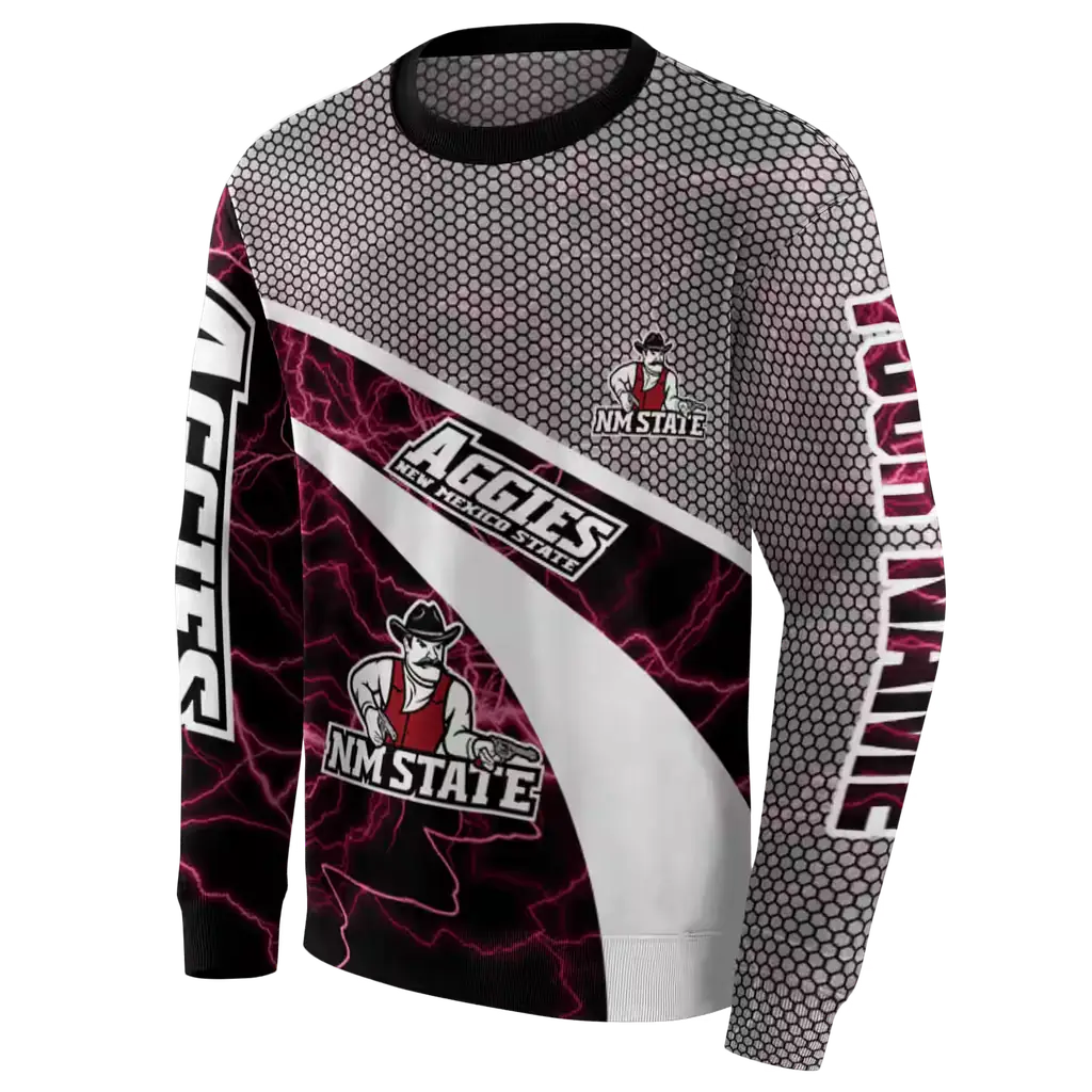 custom new mexico state aggies hexagonal mesh crimson black gray hoodie new arrival custom new mexico state aggies hexagonal mesh crimson black gray hoodie new arrival