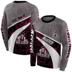 custom new mexico state aggies hexagonal mesh crimson black gray hoodie best selling