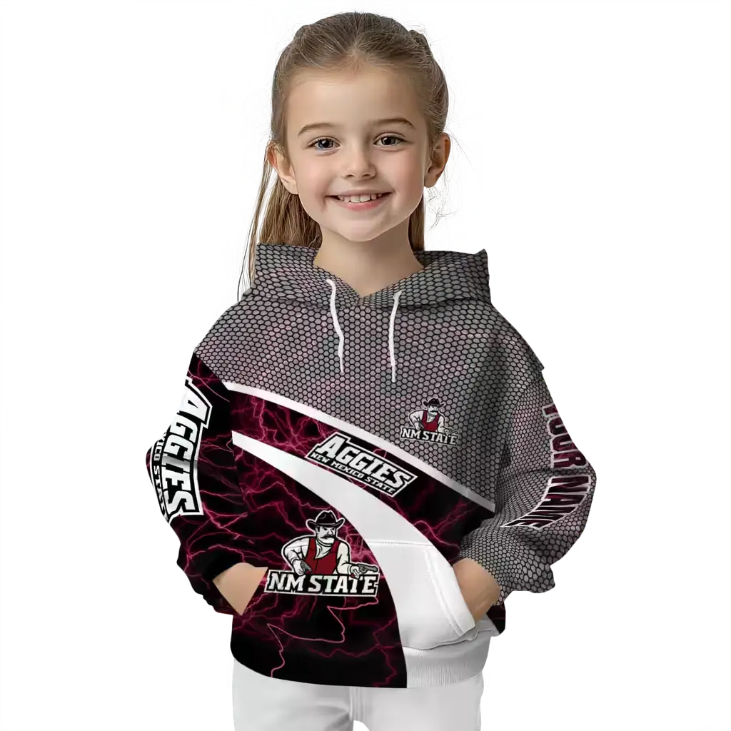 custom new mexico state aggies hexagonal mesh crimson black gray hoodie top rated custom new mexico state aggies hexagonal mesh crimson black gray hoodie top rated