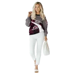 custom new mexico state aggies hexagonal mesh crimson black gray hoodie best selling