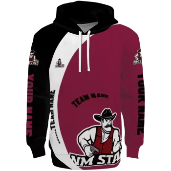 custom new mexico state aggies minimalist design crimson black hoodie best selling