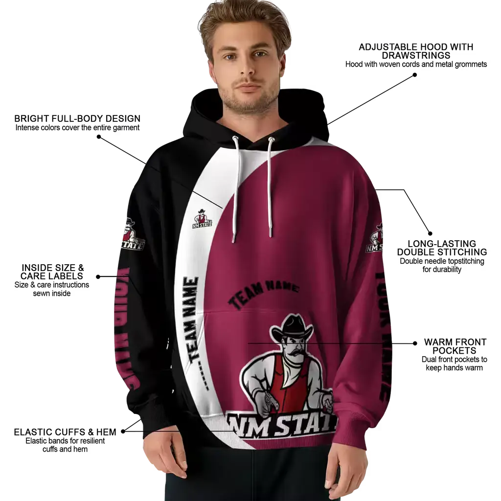 custom new mexico state aggies minimalist design crimson black hoodie latest model custom new mexico state aggies minimalist design crimson black hoodie latest model